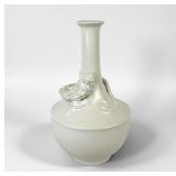Large Antique Chinese White Glazed Vase With Drago