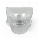 Lalique France Frosted Glass Owl Vase Hiboux