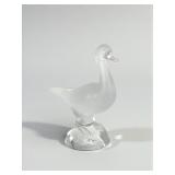 Lalique Frosted and Clear Crystal Duck Sculpture