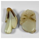Two Vintage Chinese White Jade Pendants