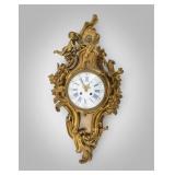 French Baroque-Style Cartel Bronze Wall Clock