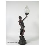 Spelter Art Nouveau Style Lamp