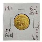 1911 $5.00 Gold Coin