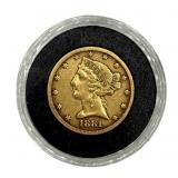 1881 $5 Gold Coin
