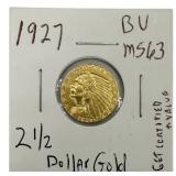 1927 $2.5 Gold Coin