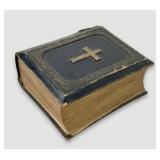 Large Antique Catholic Family Bible 1800s