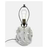 Lalique "Flame" Frosted Crystal Lamp