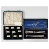 (6pc) Sterling Silver Sandwich Flags & Sugar Tongs