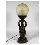 Art Deco Table Lamp With Clear Shade