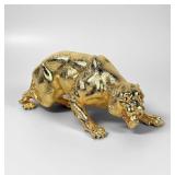 24K Gold Over Sterling Signed Tiger