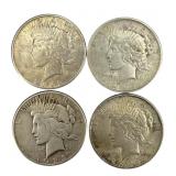 (4) Silver Peace Dollars