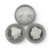 (3) 2023 US Mint Silver Dollar Coins