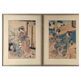 Pair Of Japanese Woodblocks