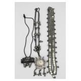 (3pc) South American Silver Necklaces