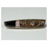Sterling & Jasper Stone Brooch