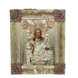 Russian Silver Foil Icon of Christ