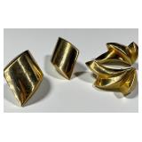 (2) Pairs of 14K Gold Puffed Earrings