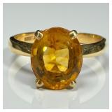 14k Gold and Citrine Ring