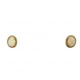 Pair of 18K Gold and Opal Earrings