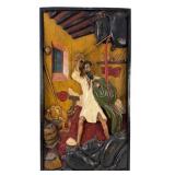 Wood Carved Plaque of Don Quixote