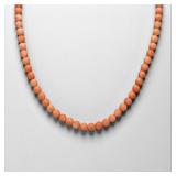 Beaded Coral Necklace W/ 14K Gold Clasp