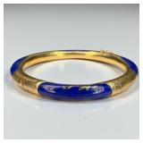 14k Gold and Lapis Bangle Bracelet (B)