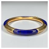 14k Gold and Lapis Bangle Bracelet (A)