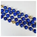 14k Gold Lapis Beaded Necklace