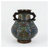 Japanese Champleve Bronze Vase