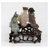 Antique Carved Jade and Hardstone "Journey to the