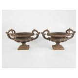 Pair of Victorian Double Handled Cast Iron Garden