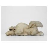 Chinese Vintage Marble Goat Carving