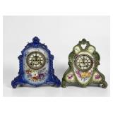 (2) Ansonia Porcelain Mantle Clocks