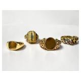 (4) Vintage 10K Gold Rings