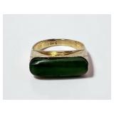 14K Gold & Jade Ring