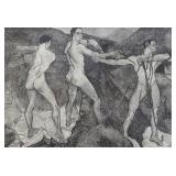 Arthur B. Davies "Fountain of  Youth" Etching