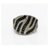 14K White Gold Diamond & Sapphire Ring