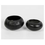 (2) Black Wear Pottery Bowls