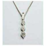 14K White Gold & Diamond Necklace