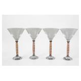 (4) Salviati "Epoque Gold" Martini Glasses