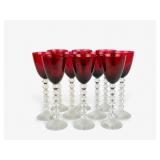 (10) Baccarat Vega Ruby Red Wine Glasses