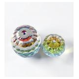 (2) Swarovski Barrel Paper Weights