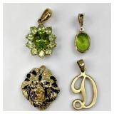 (4) 14K Gold Pendants