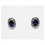 Carl Quintana Sterling & Amethyst Earrings