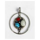 Multi-Stone & Sterling Silver Spinning Navajo...