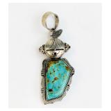 Navajo Sterling & Turquoise Kachina Pendant