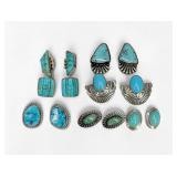 Group of Navajo-Style Silver & Turquoise Jewelry