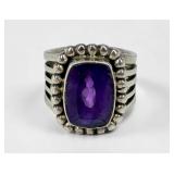 Russell Sam Navajo Sterling & Amethyst Ring
