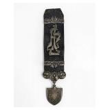 Latvian .875 Silver & Leather Watch Fob