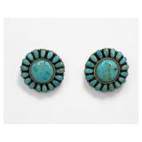 Larry Moses Begay Sterling & Turquoise Earrings